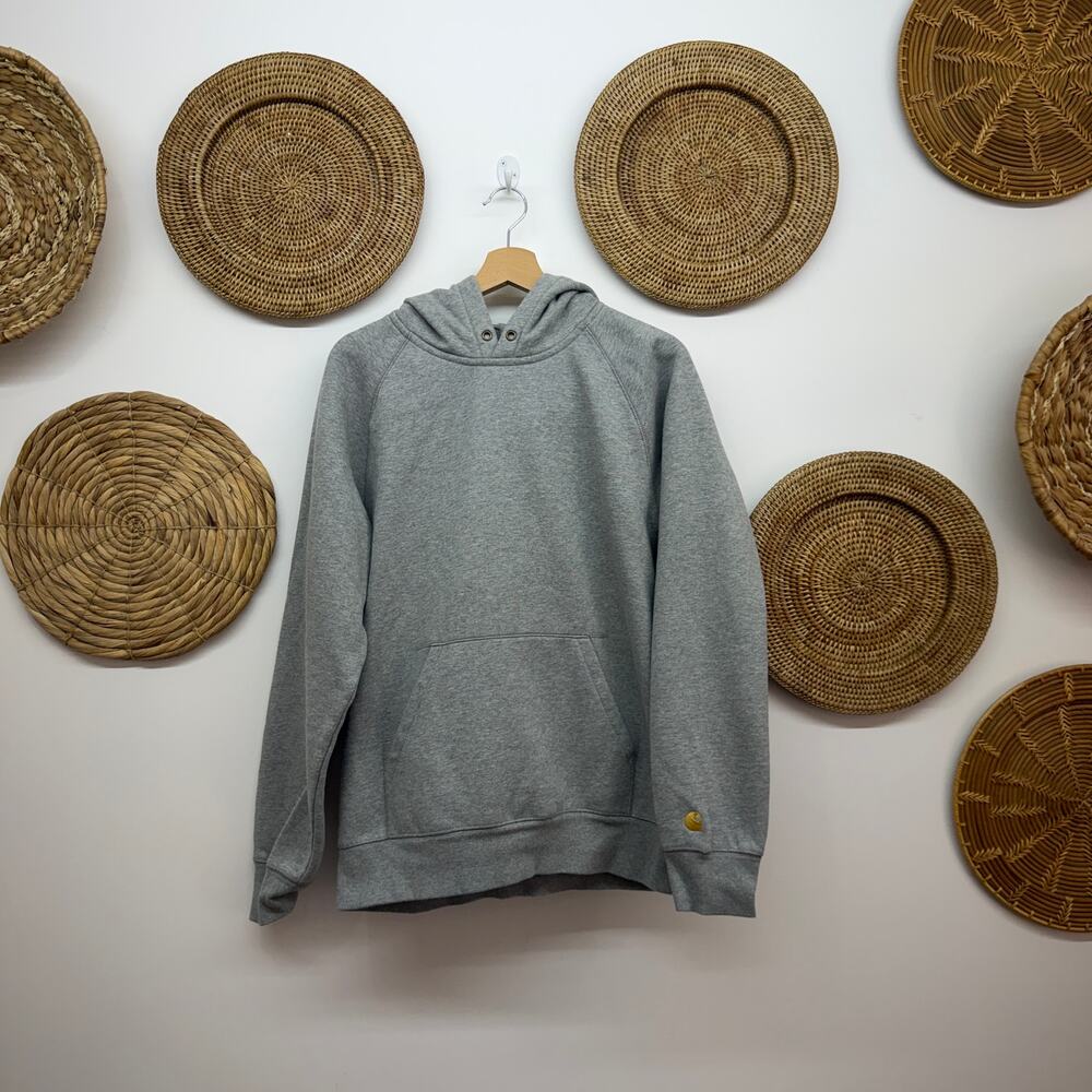 Carhartt Gray Hooded Chase Sweatshirt Mens Medium